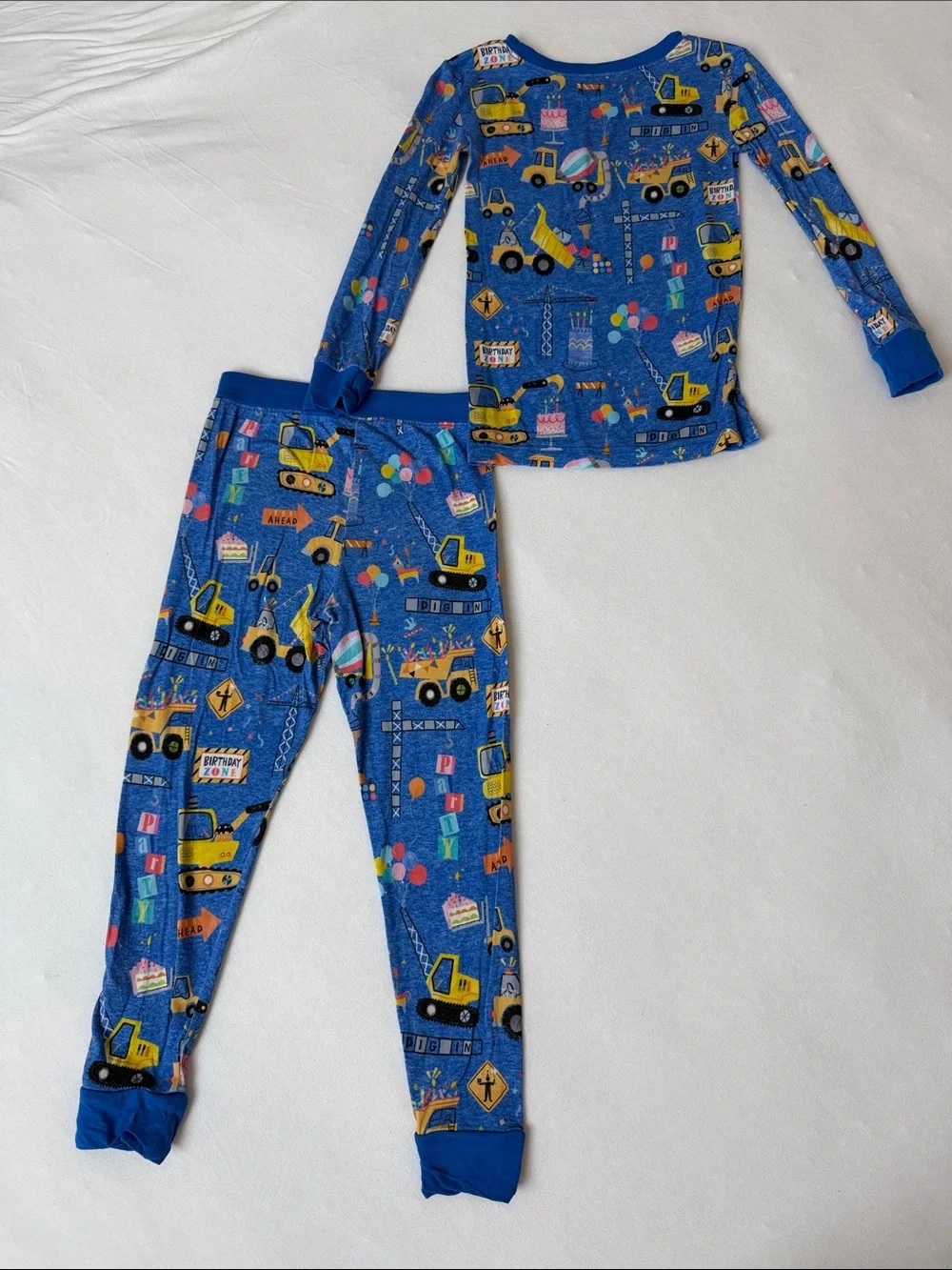 Little Sleepies Birthday Construction Pajamas Size 3T
